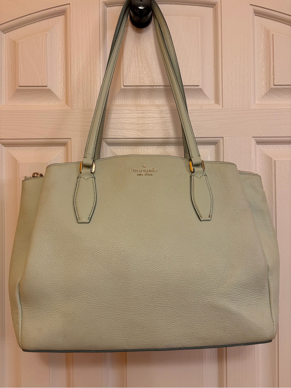 Kate Spade Mint Green Pebbled Leather Tote